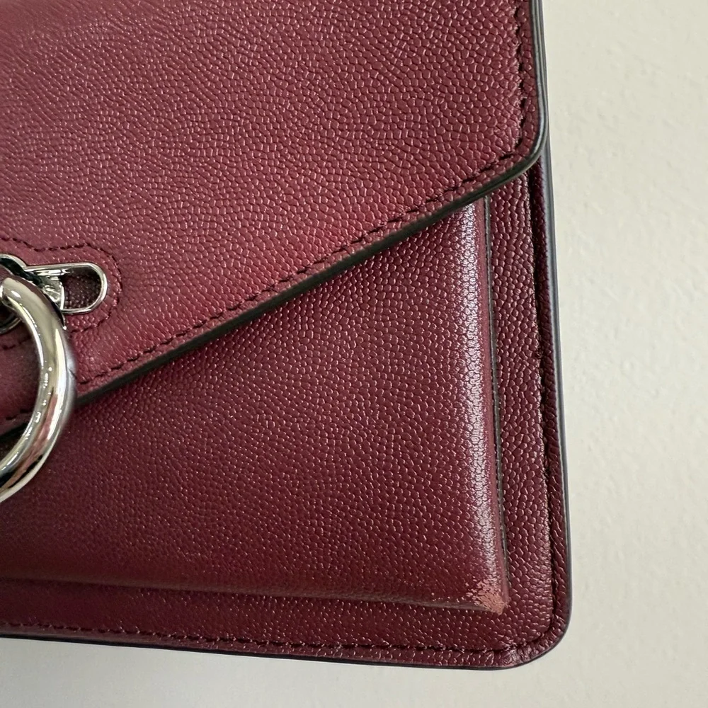 Rebecca Minkoff Jean Crossbody Chain Strap Mini Purse in Burgundy